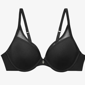 Third Love 24/7 Classic Uplift Mesh Plunge Bra Black Underwire Comfort 36D